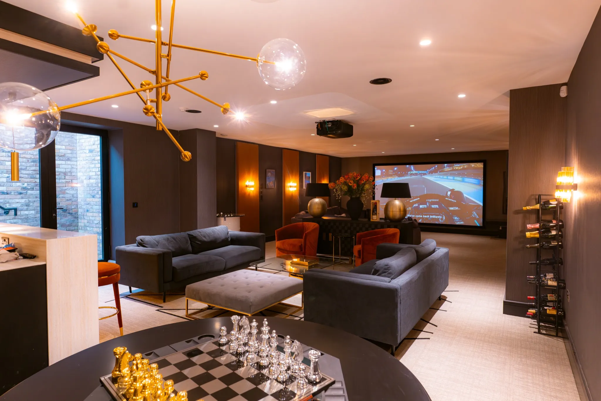 Premium games room with entertainment setup