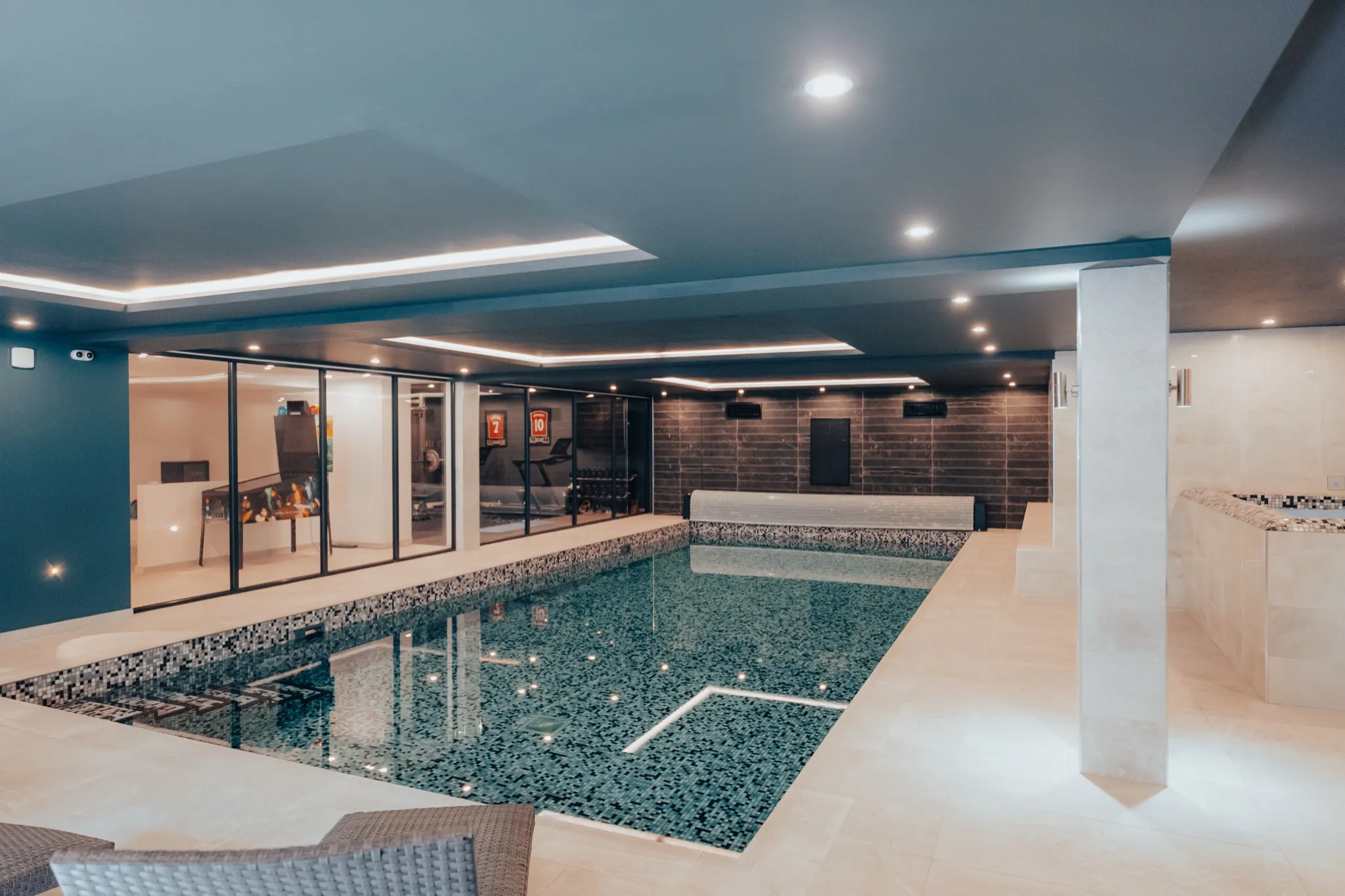 A premium indoor pool with seamless architectural design