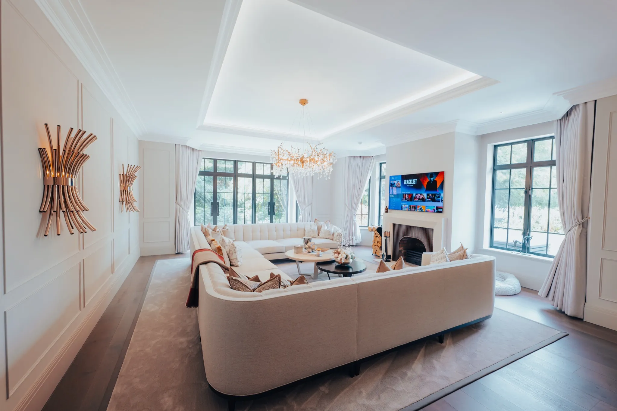 Contemporary home interior with warm natural light