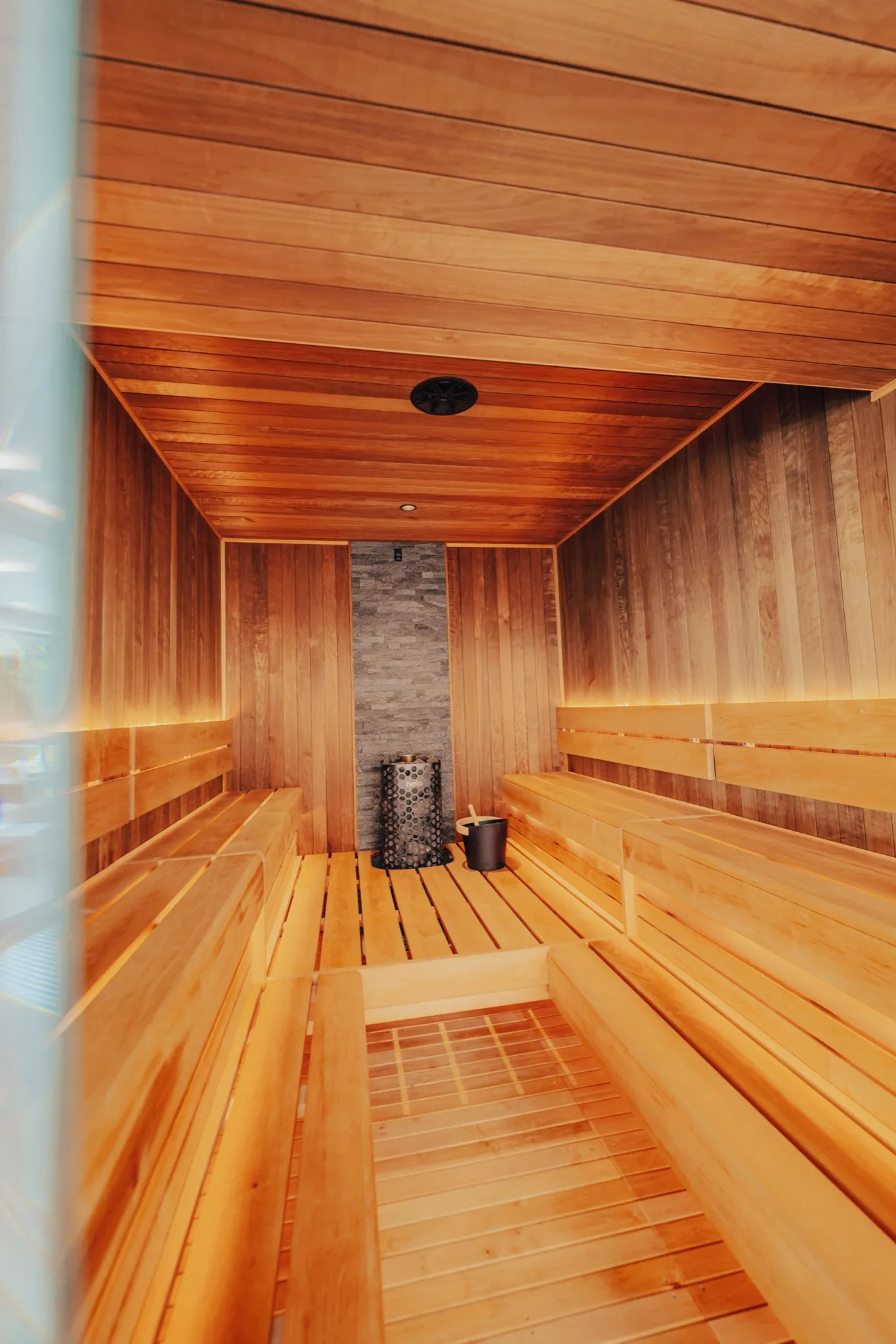 Luxury spa space with mood lighting