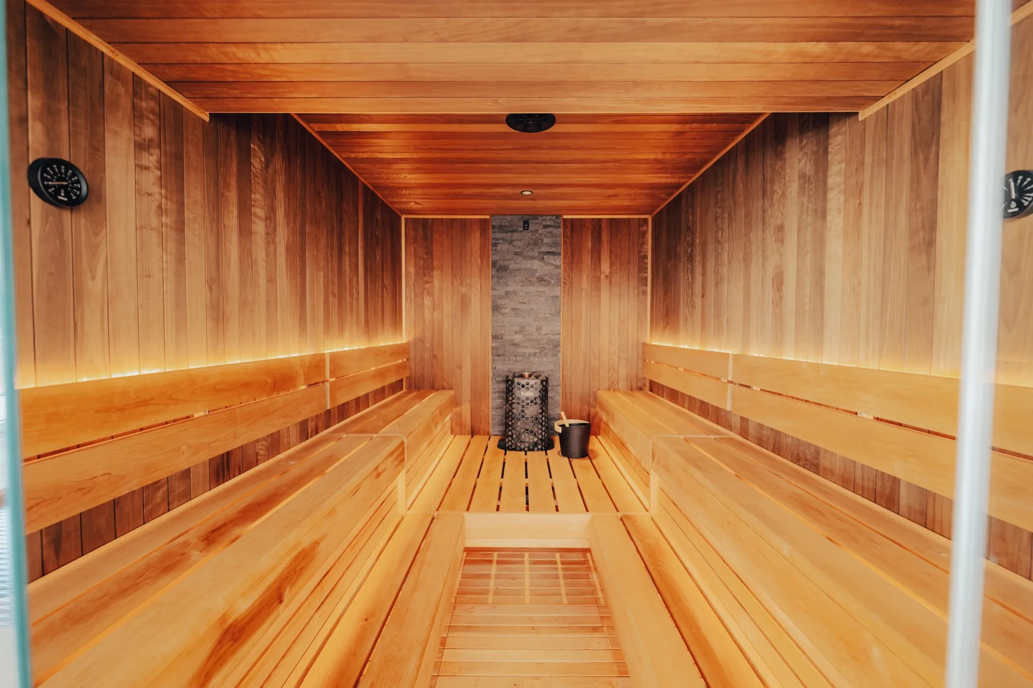 Luxury spa and wellness space with ambient lighting